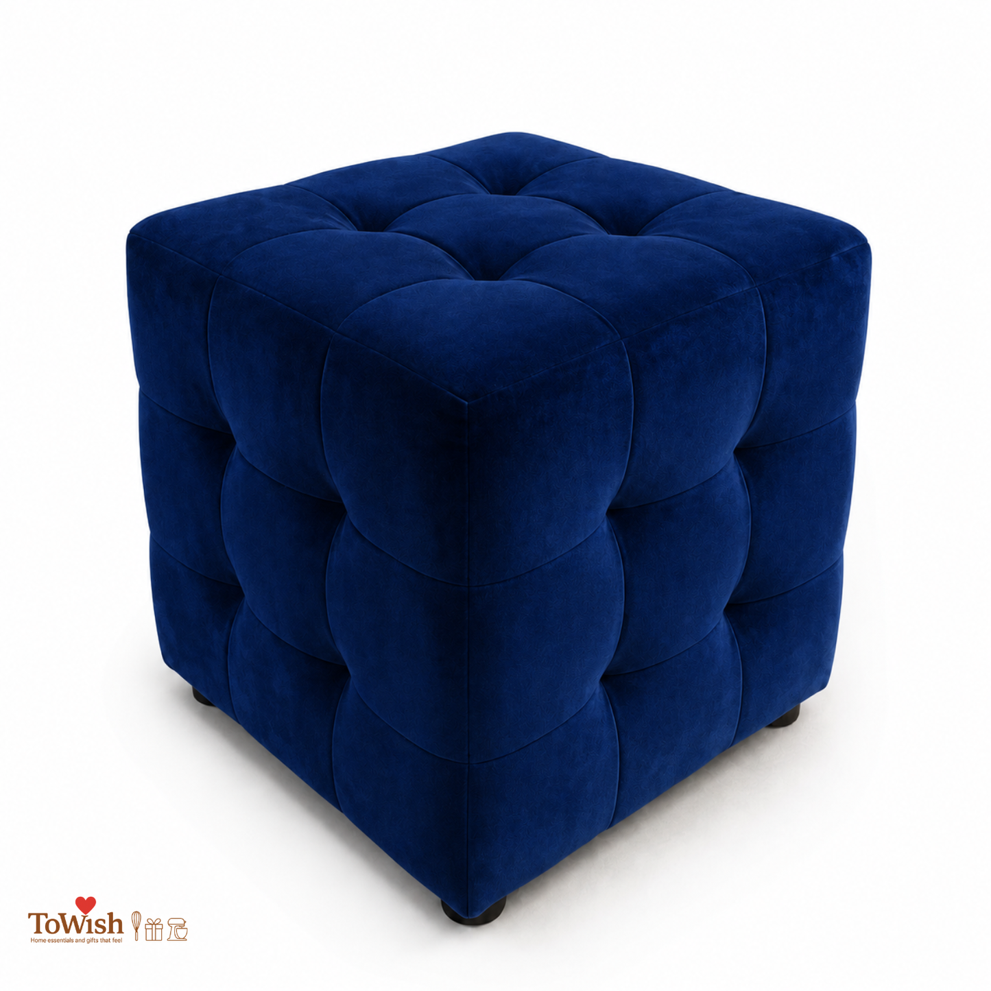 Azure Luxe Pouffe - Premium Imported Holland Fabric