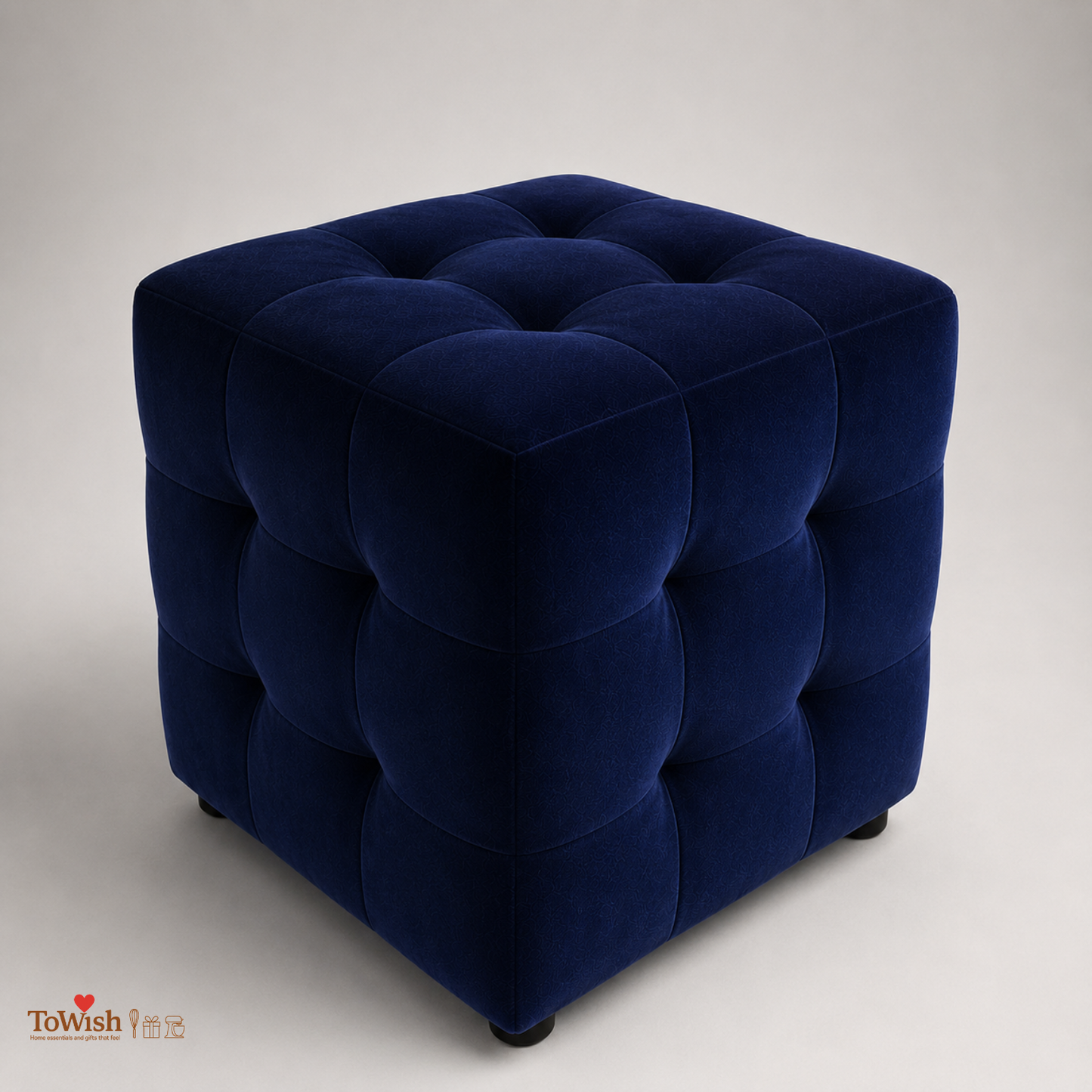 Azure Luxe Pouffe - Premium Imported Holland Fabric