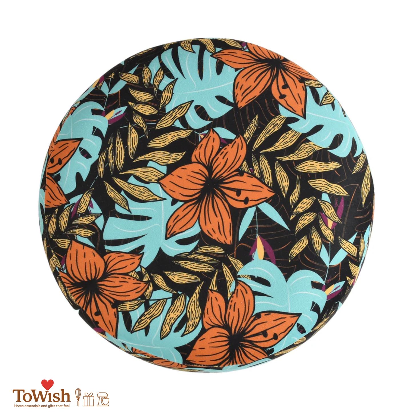 Tropical Noir Ottoman — Handcrafted with Premium Print