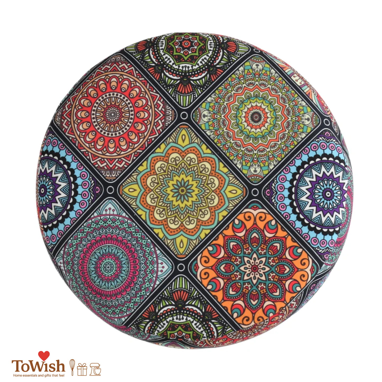 Rangoli Chakra Hand Crafted Premium Warli Ottoman