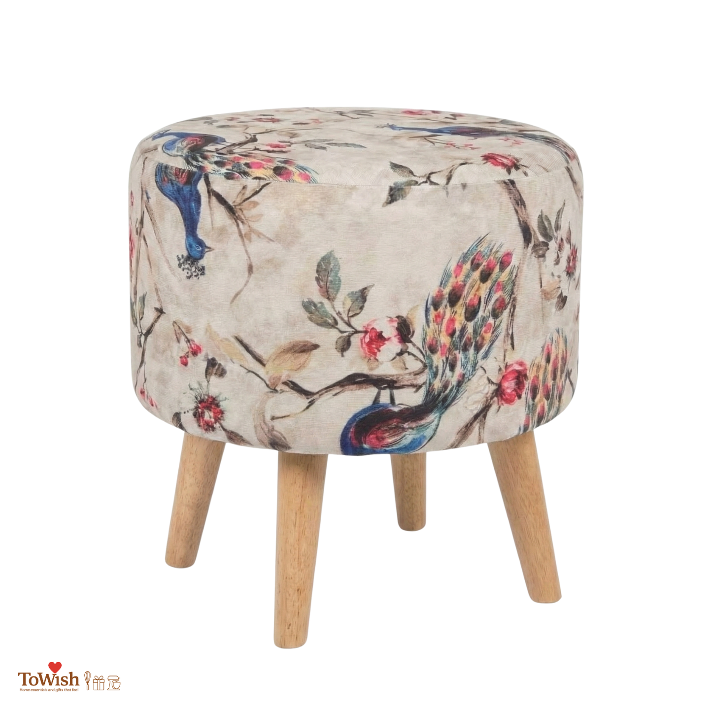 Warli Ottoman Stool - Set of 2 (Height-16" Inch x Diameter-16" Inch), Premium Quality