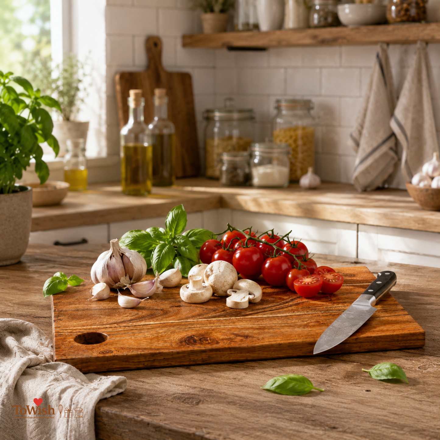 Premium Acacia Wood Thick Chopping Board | Handcrafted Multi-Plank Cutting & Serving Slab with Hanging Hole | 16 × 10 Inch