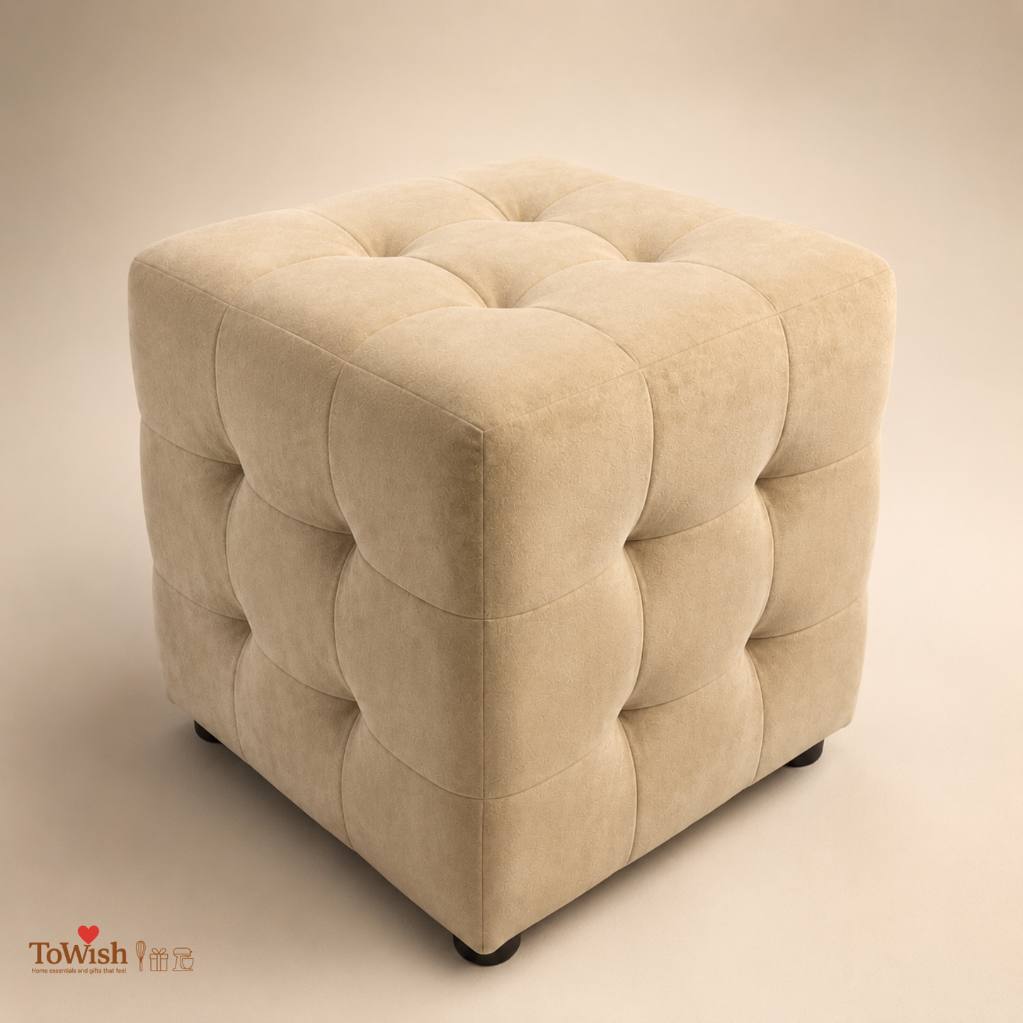 Sand Luxe Ottoman Stool - Premium Imported Holland Fabric