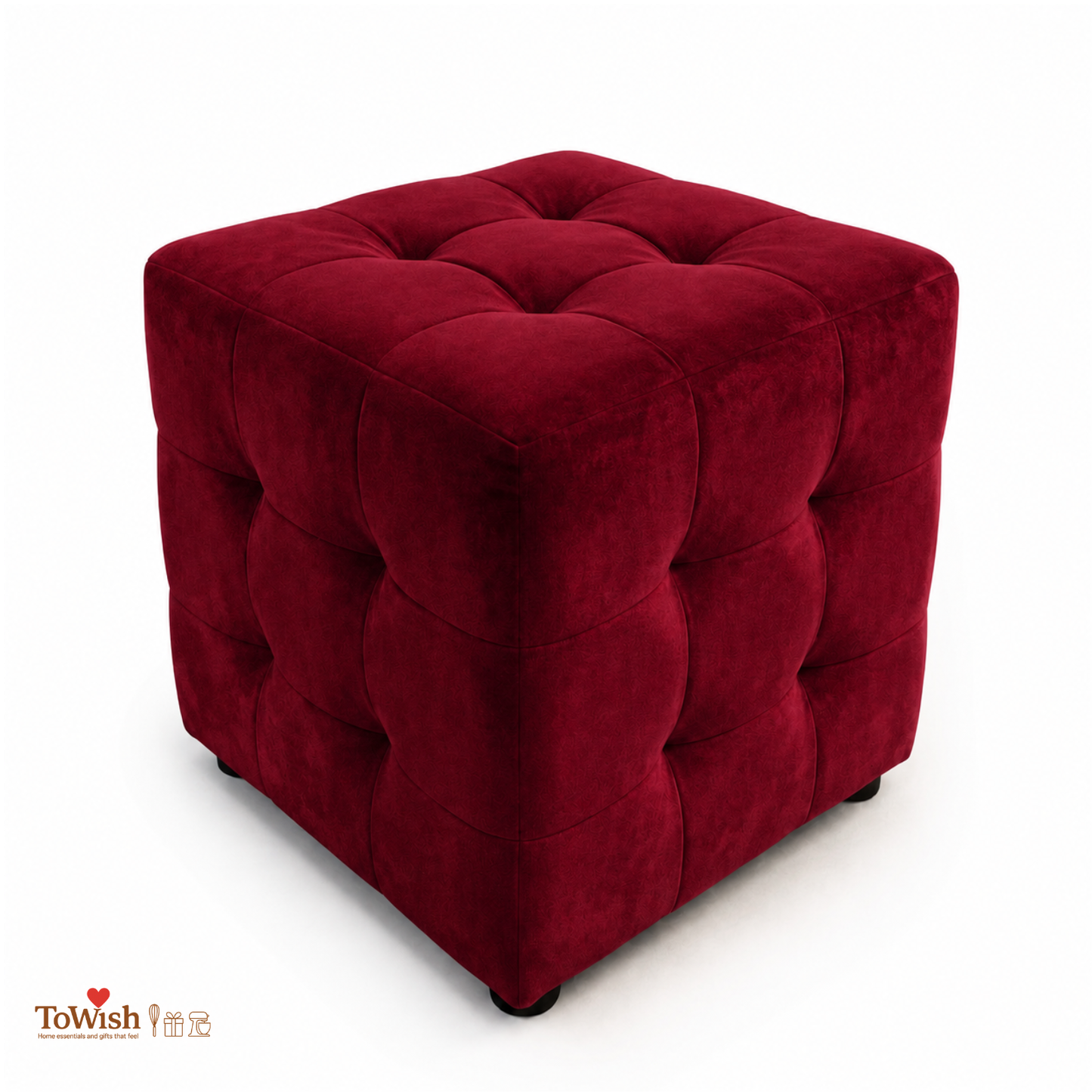 Ruby Luxe Ottoman Stool - Premium Imported Holland Fabric