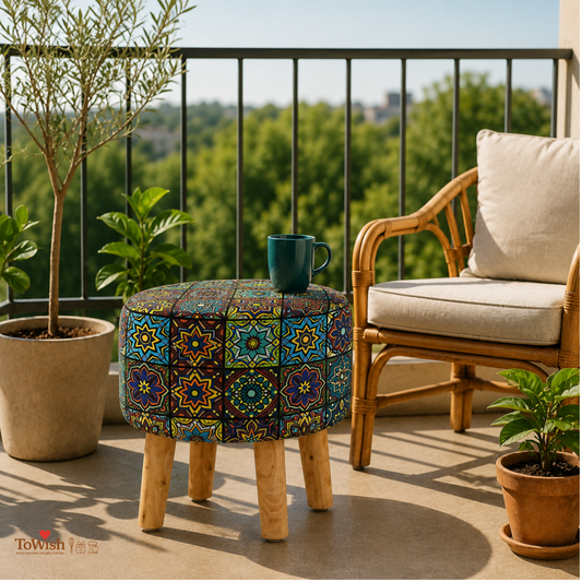 Bohemian Mandala Ottoman — Limited Edition Handcrafted with Premium Print