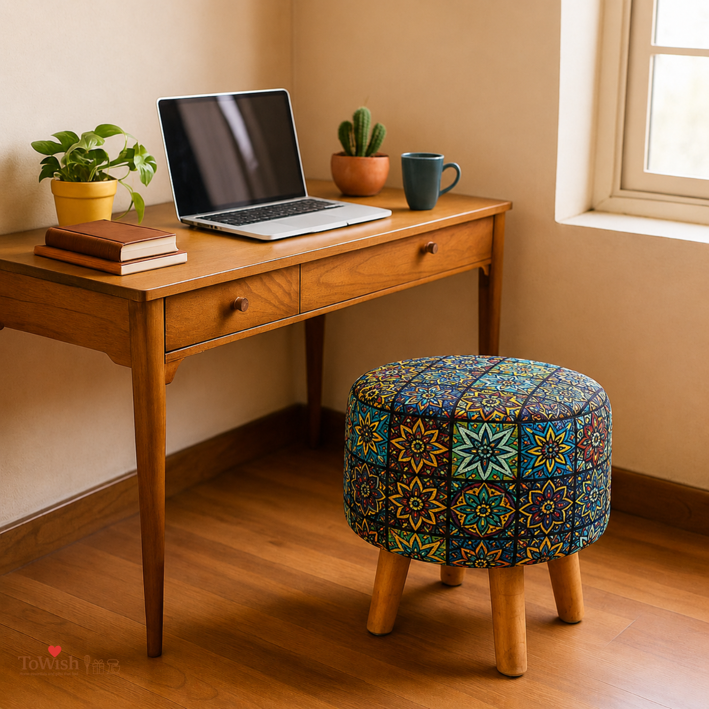 Bohemian Mandala Ottoman — Limited Edition Handcrafted with Premium Print