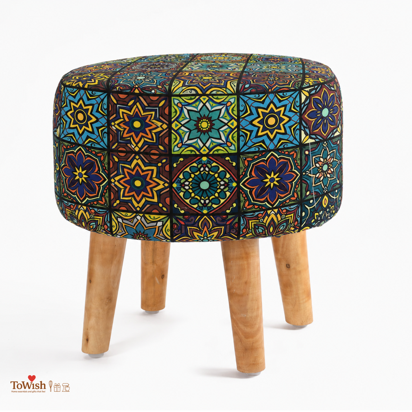 Bohemian Mandala Ottoman — Limited Edition Handcrafted with Premium Print