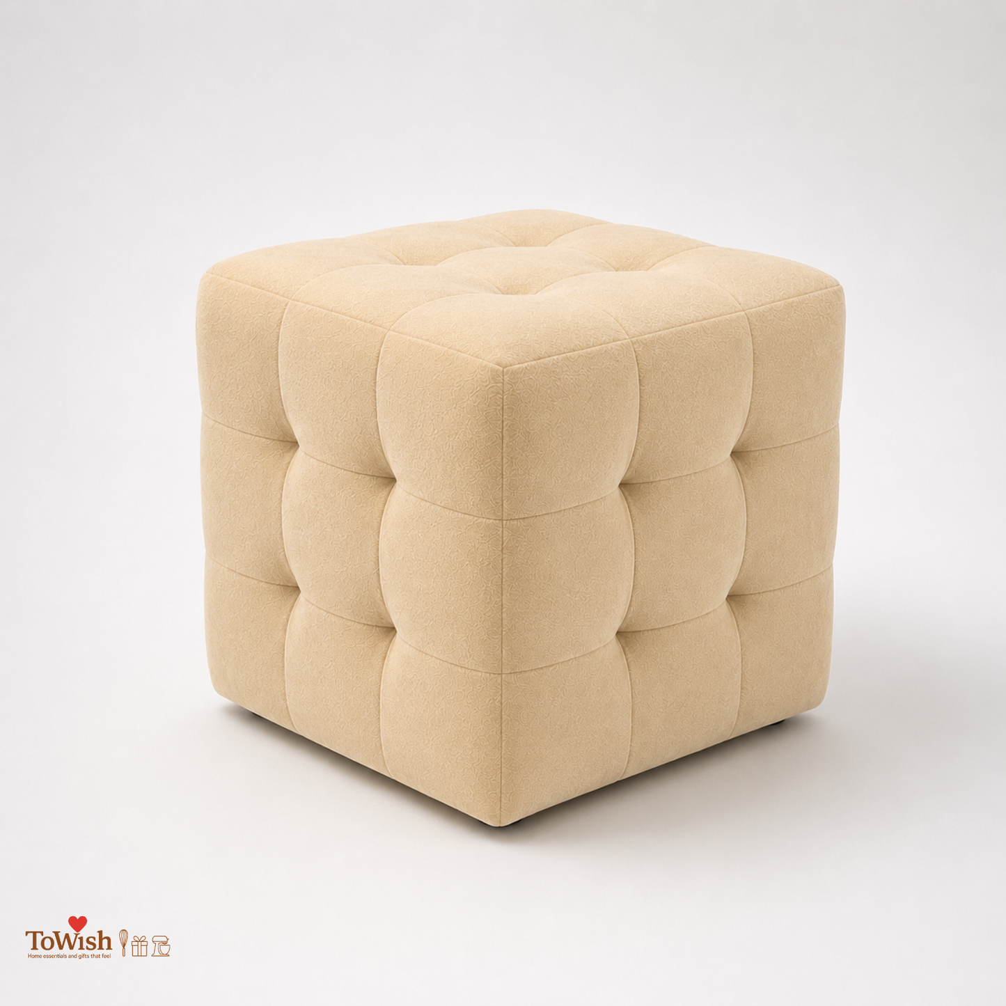 Sand Luxe Ottoman Stool - Premium Imported Holland Fabric