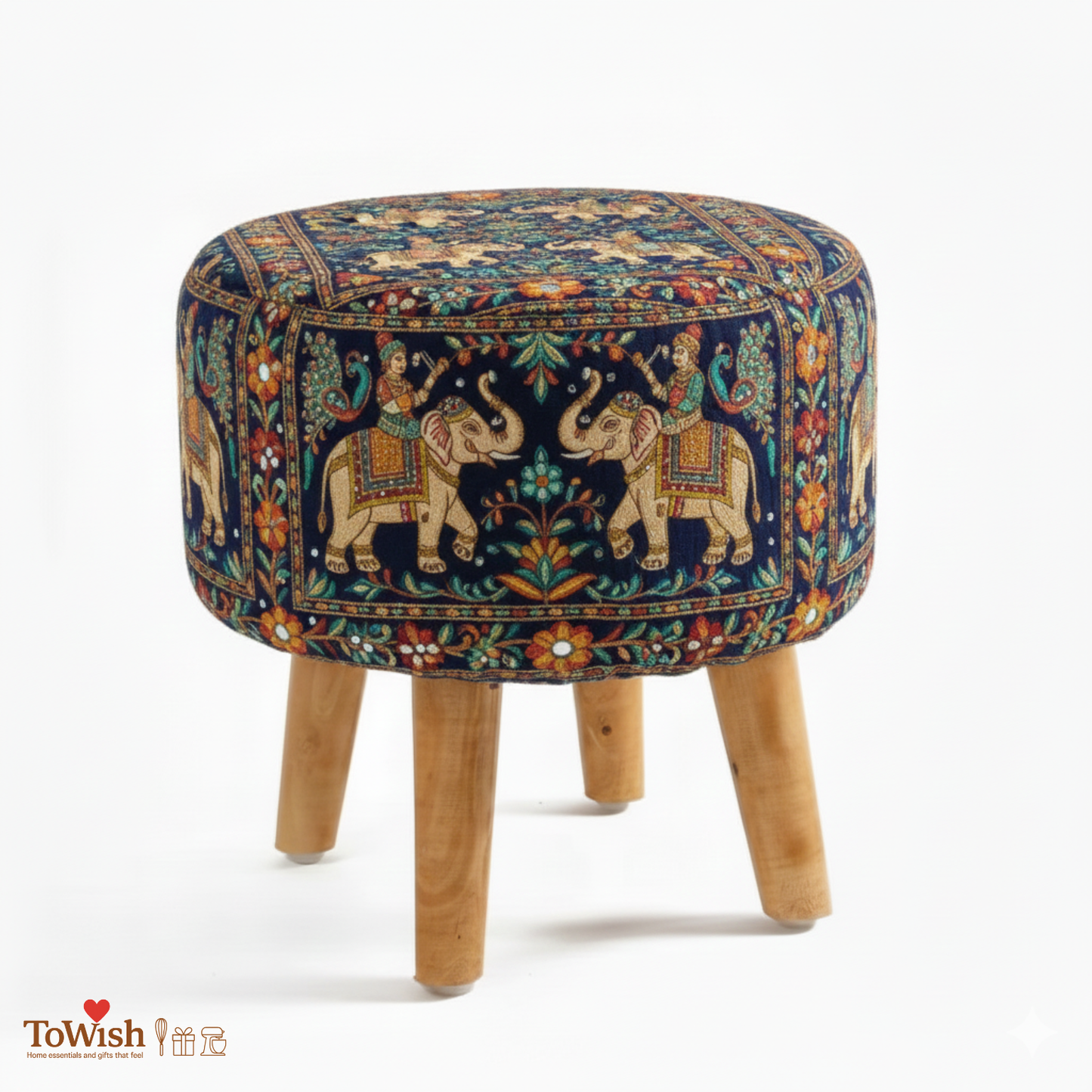 Mewar Heritage Ottoman - Limited Edition, Handcrafted with Premium Print