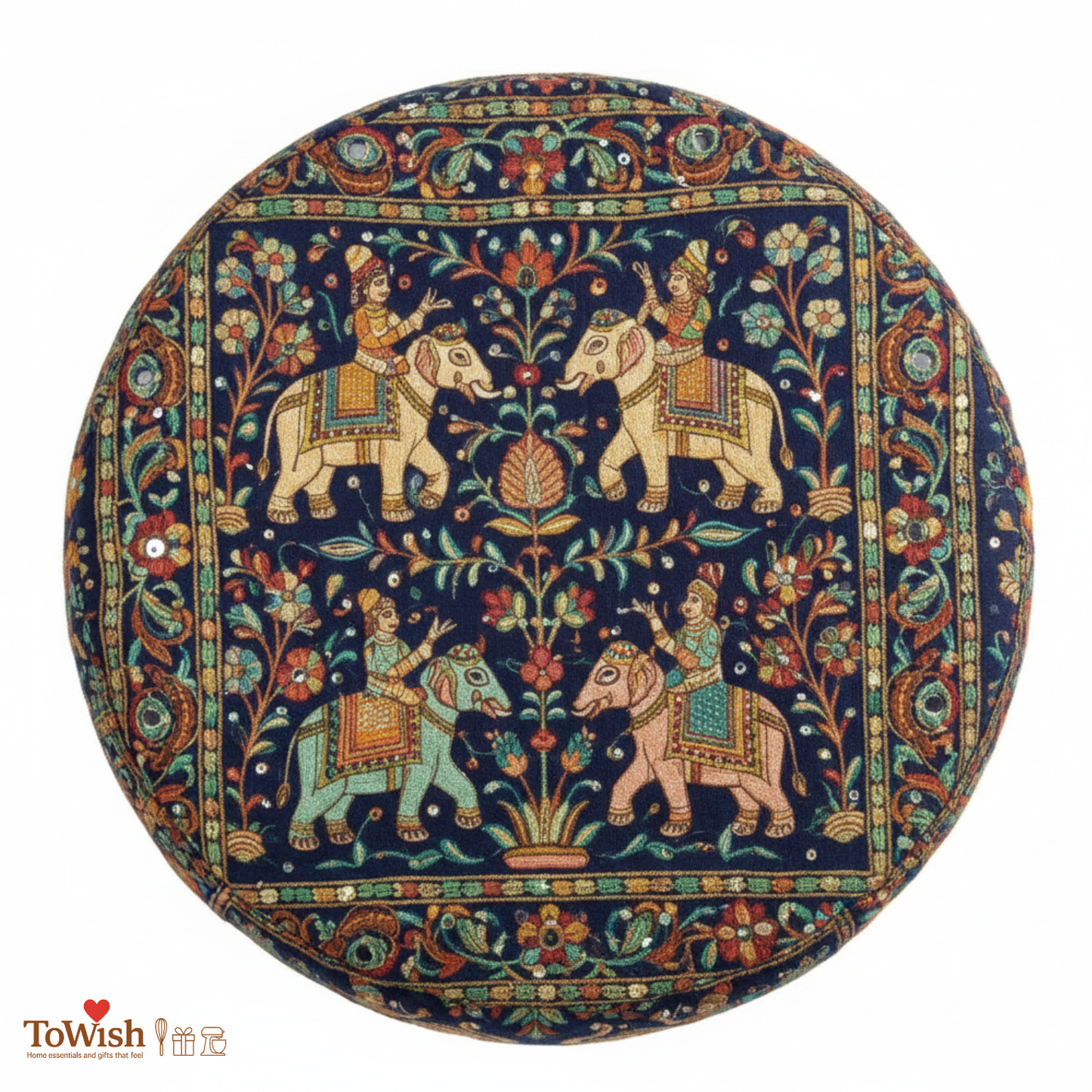Mewar Heritage Ottoman - Limited Edition, Handcrafted with Premium Print