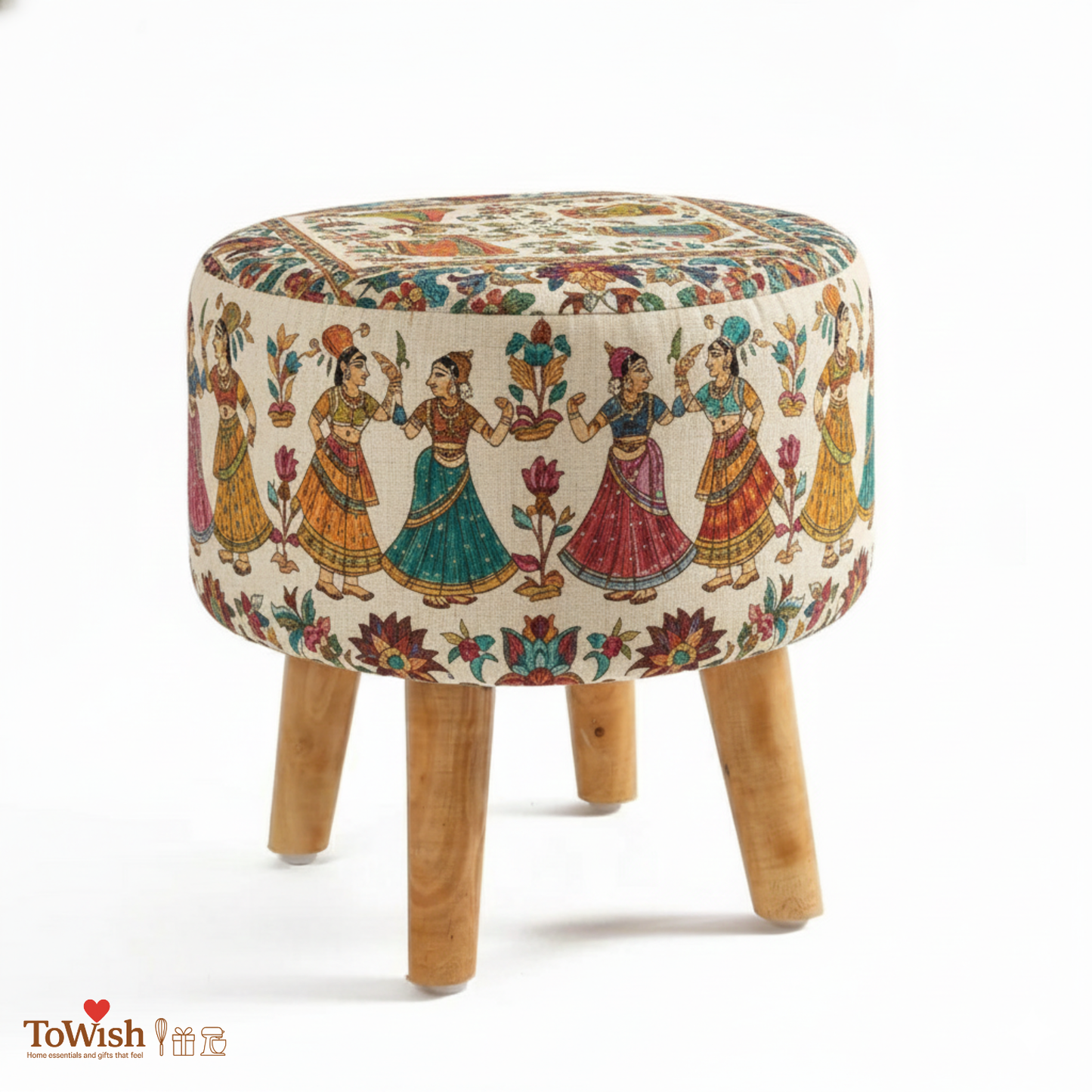 Ghoomar Ottoman - Limited Edition, Handcrafted with Premium Print