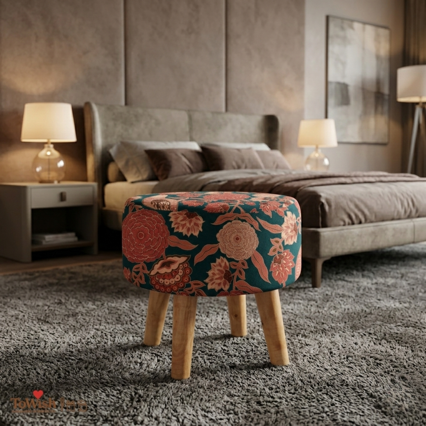 Gulbagh Ottoman - Limited Edition, Handcrafted with Premium Print