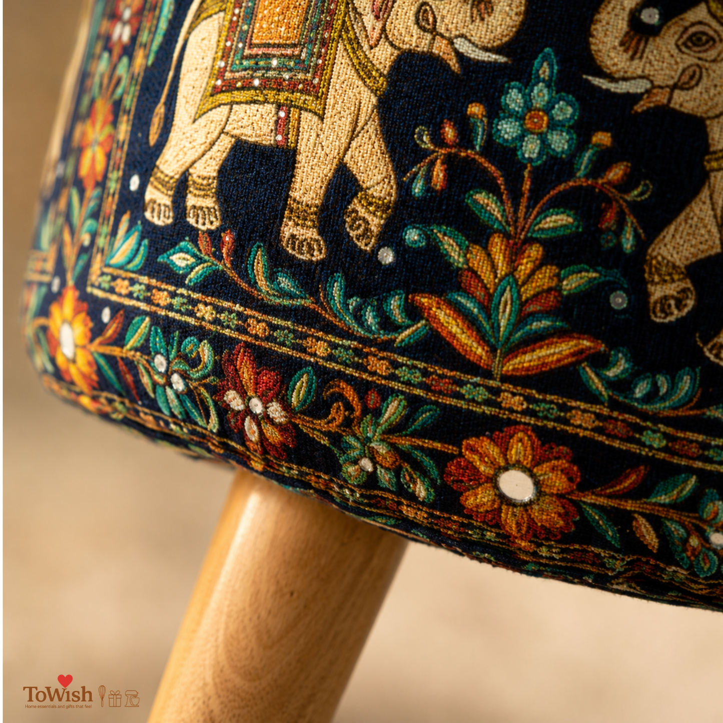 Mewar Heritage Ottoman - Limited Edition, Handcrafted with Premium Print