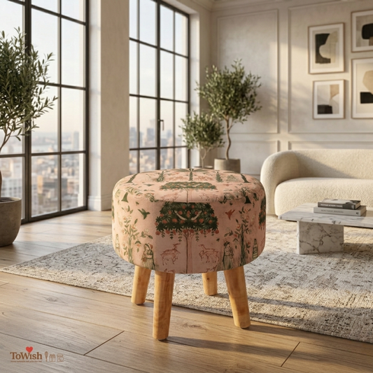 Sage Garden Ottoman - Limited Edition Handcrafted Premium