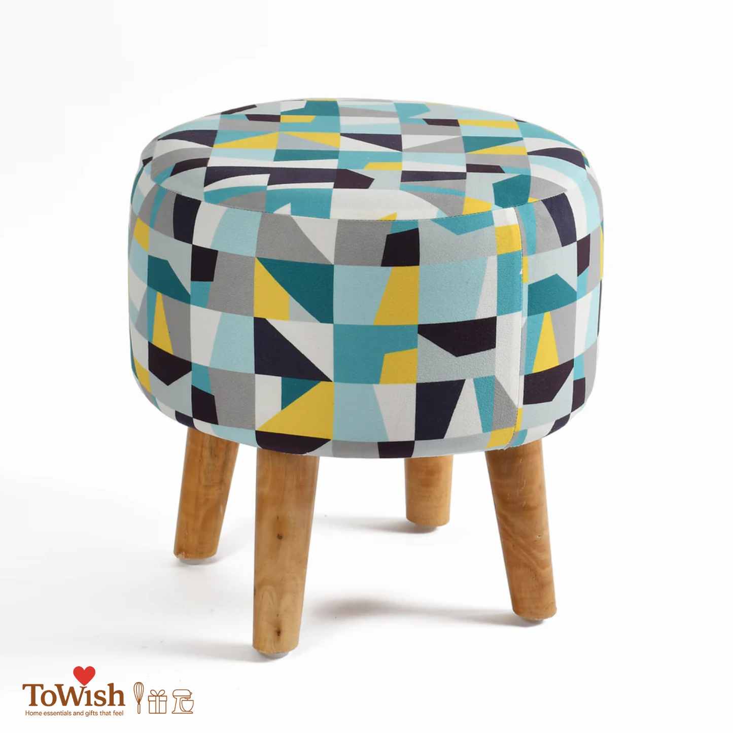 Warli Ottoman Stool - Set of 2 (Height-16" Inch x Diameter-16" Inch), Premium Quality