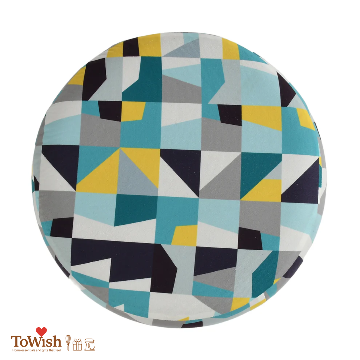 Teal Prism Ottoman — Limited Edition Handcrafted with Premium Print