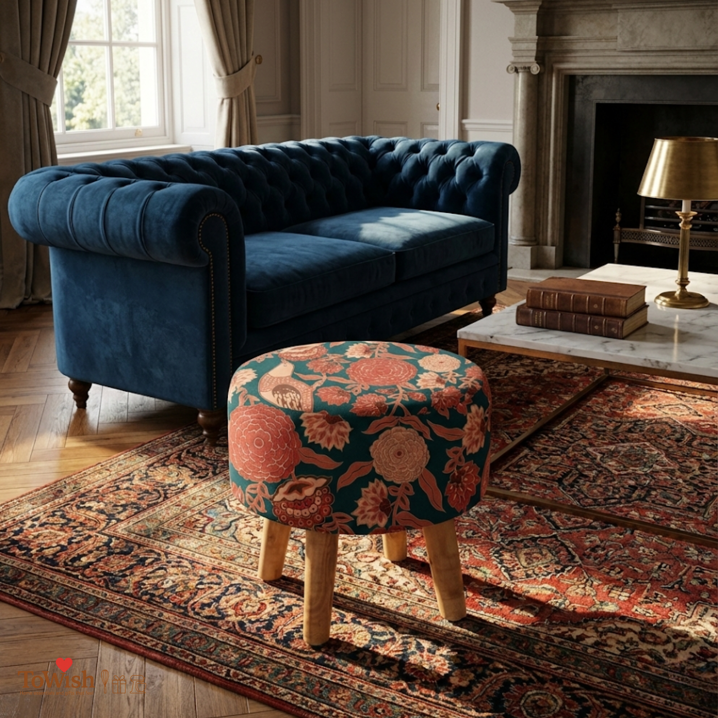 Gulbagh Ottoman - Limited Edition, Handcrafted with Premium Print