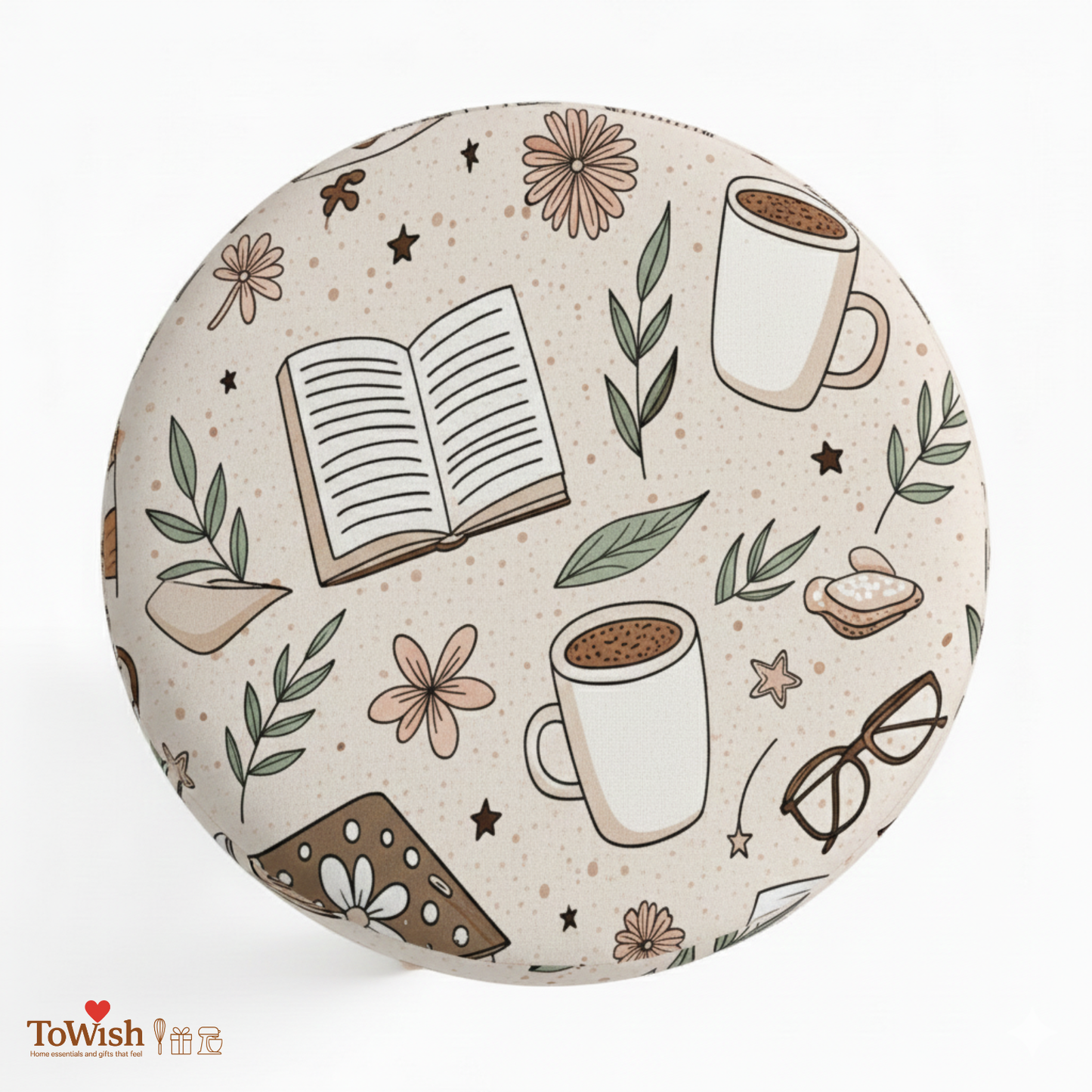 Books & Brew Ottoman — Limited Edition Handcrafted with Premium Print