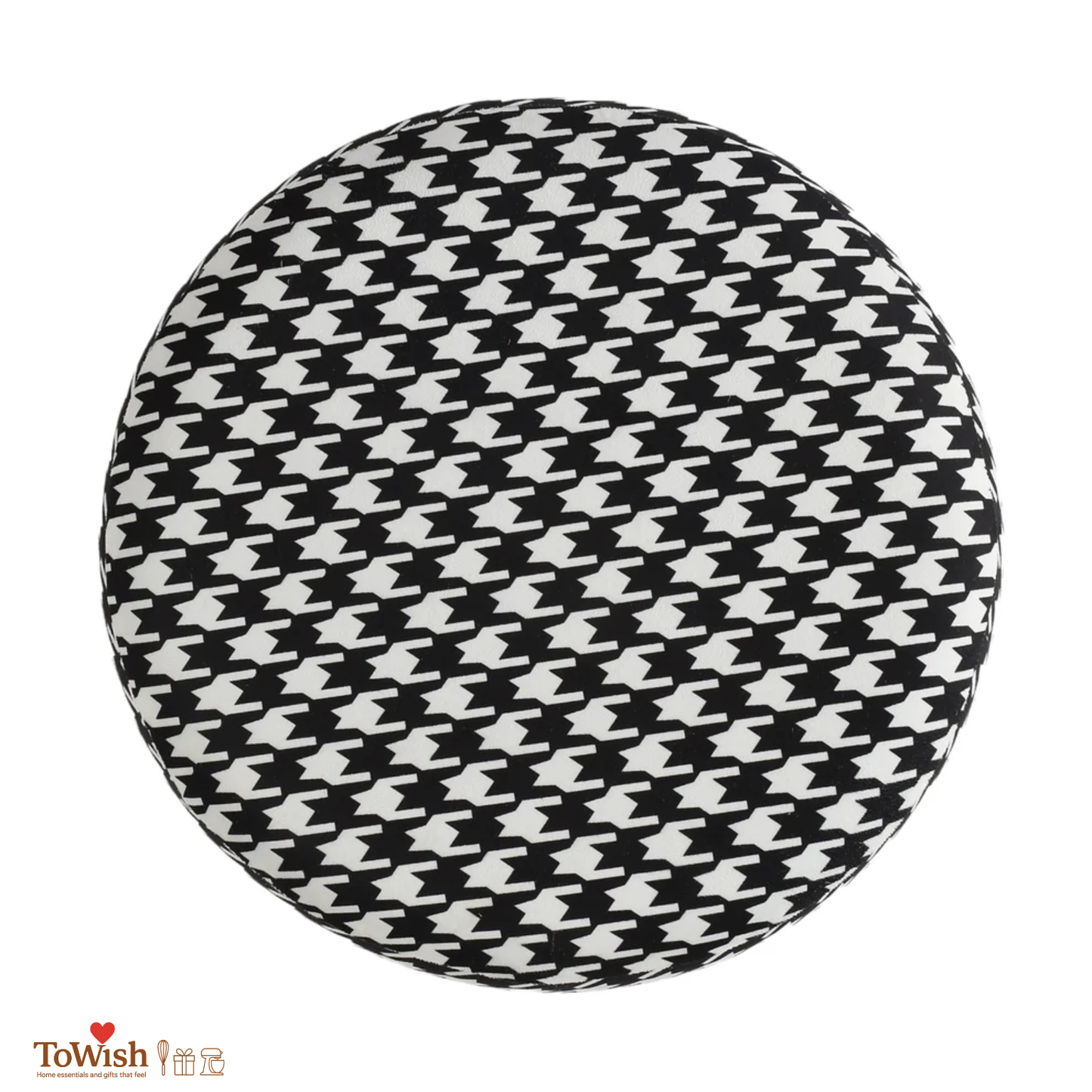 Black White Check - Hand Crafted Premium Warli Ottoman