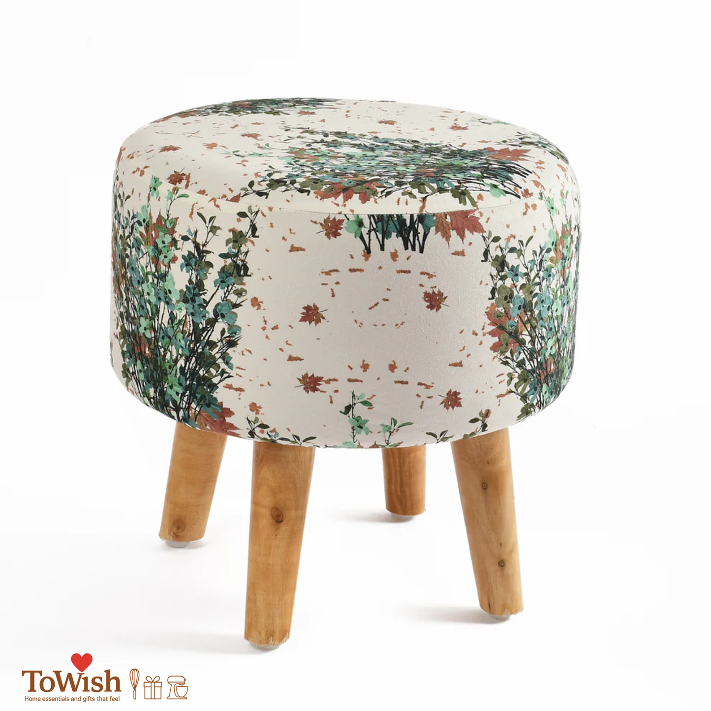Warli Ottoman Stool - Set of 2 (Height-16" Inch x Diameter-16" Inch), Premium Quality