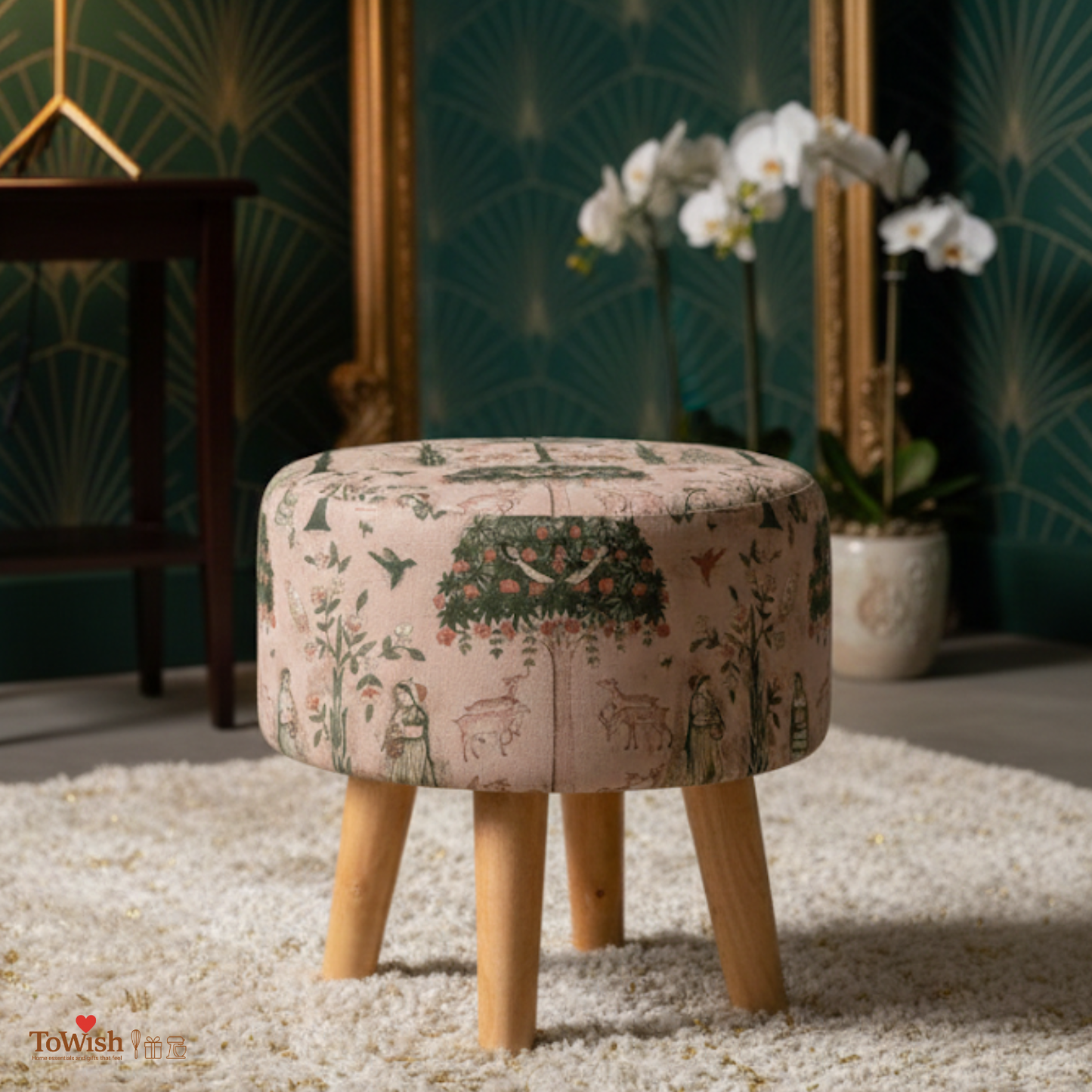 Sage Garden Ottoman - Limited Edition Handcrafted Premium