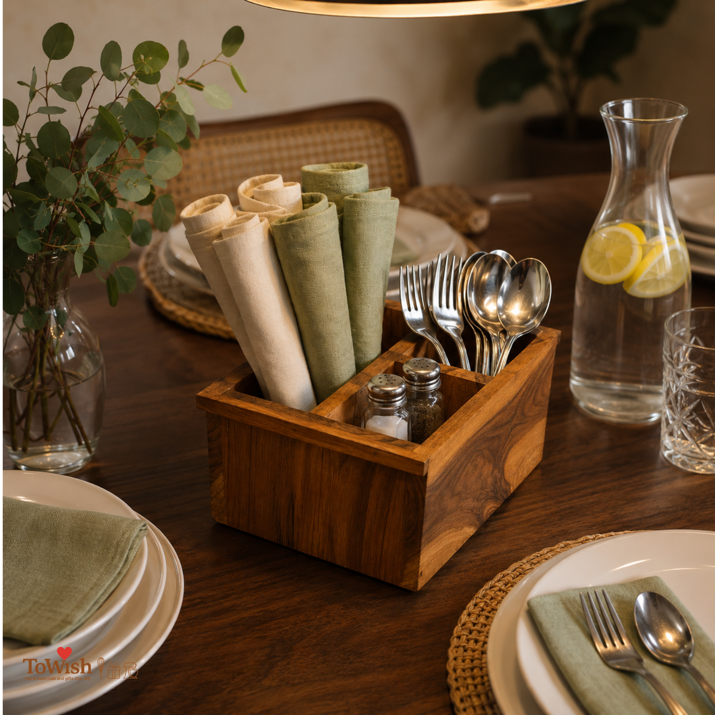 Artisan Teak Cutlery & Utility Organizer (Premium & versatile)
