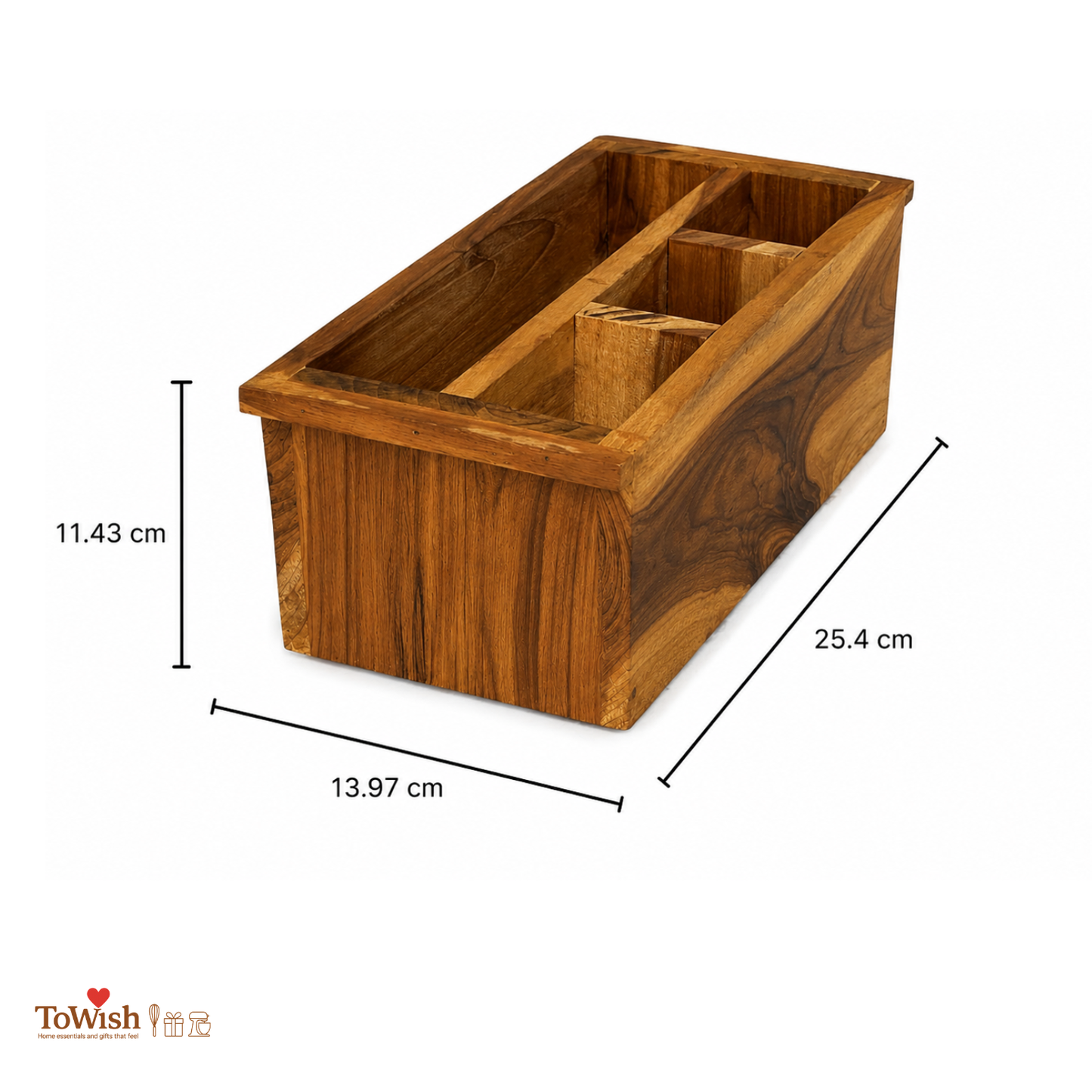 Artisan Teak Cutlery & Utility Organizer (Premium & versatile)