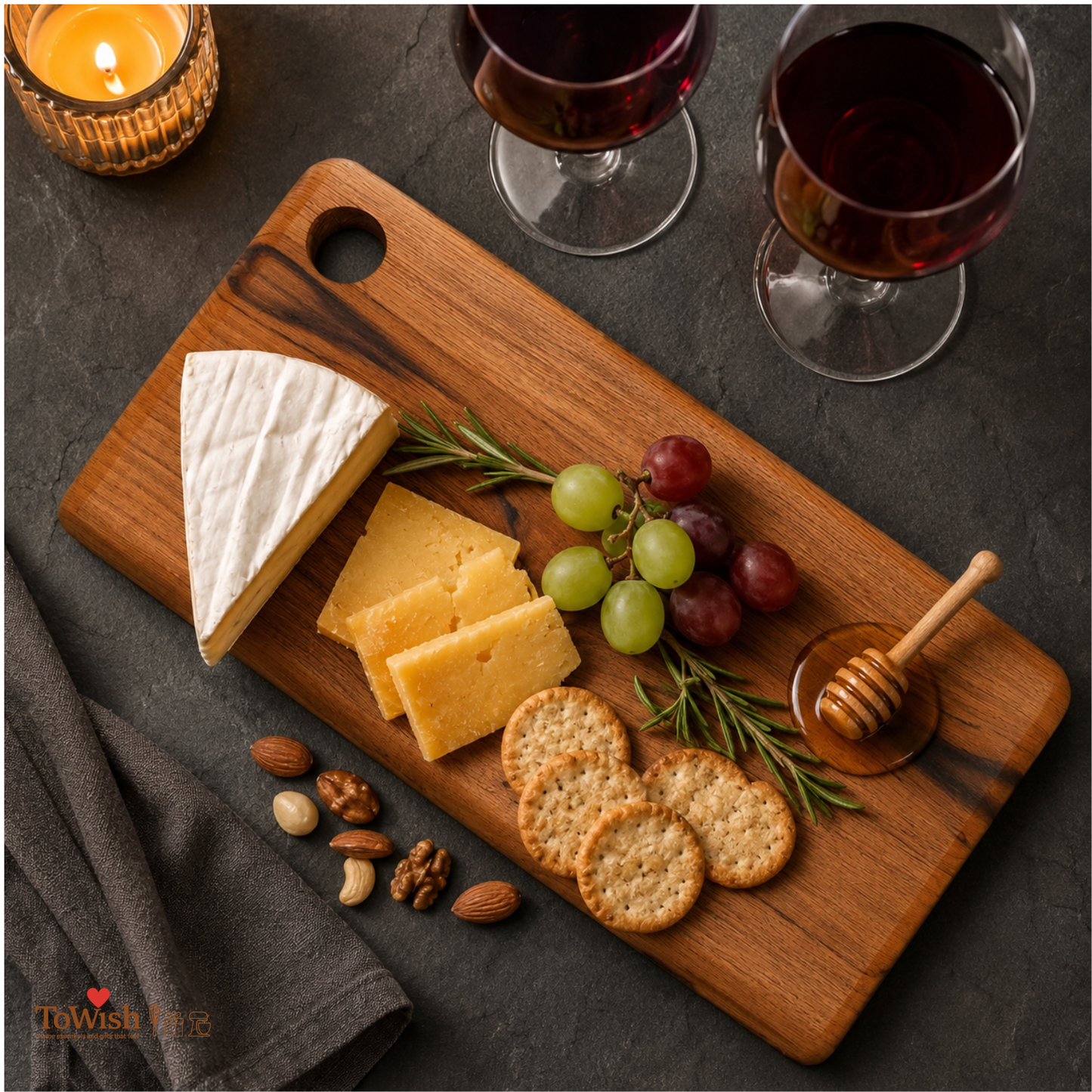 Teak Wood Cutting Board - Wooden Kitchen Chopping Boards for Meat, Cheese, Bread, Vegetables & Fruits (15"x9"x0.5")