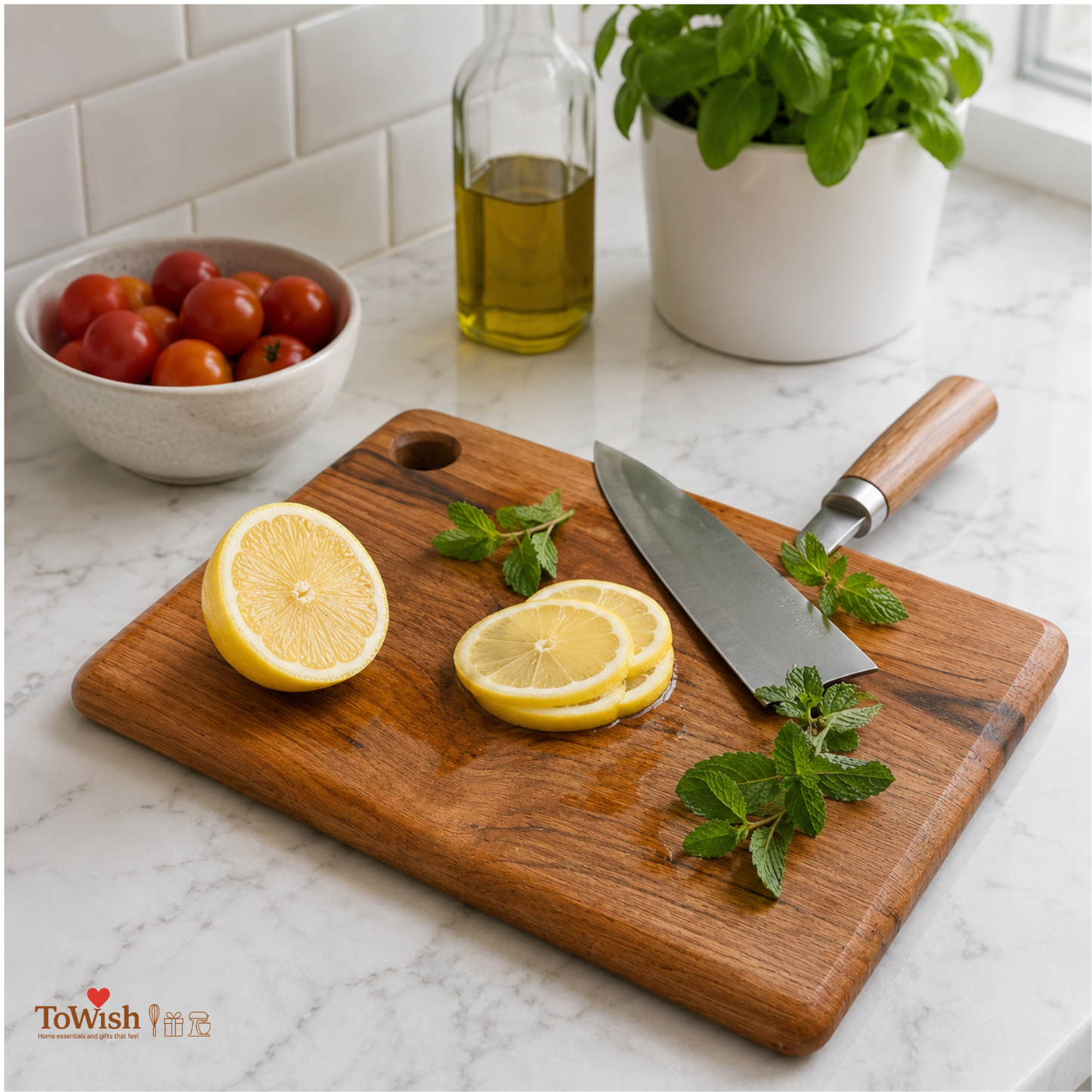 Teak Wood Cutting Board - Wooden Kitchen Chopping Boards for Meat, Cheese, Bread, Vegetables & Fruits (15"x9"x0.5")