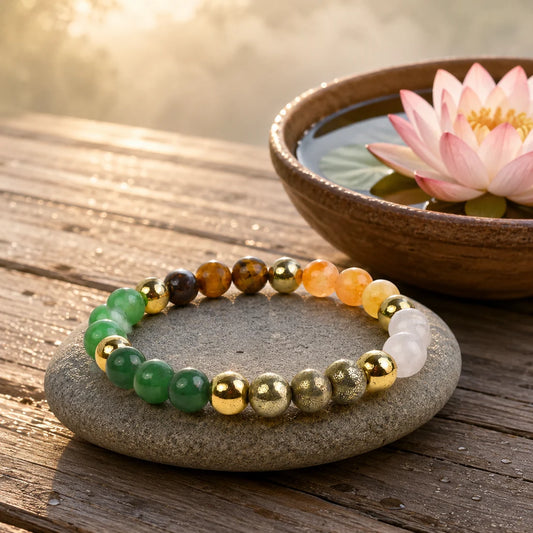 Dhan Yog Crystal Bracelet for Wealth & Growth | Natural Stone Prosperity Bracelet | Lab Certificate