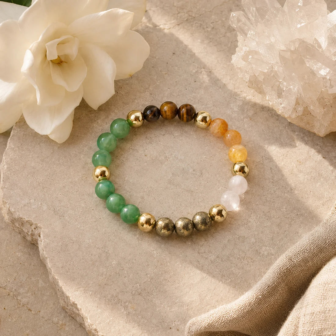 Dhan Yog Crystal Bracelet for Wealth & Growth | Natural Stone Prosperity Bracelet | Lab Certificate