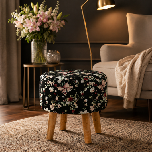 Pink Lilly Hand Crafted Premium Warli Ottoman