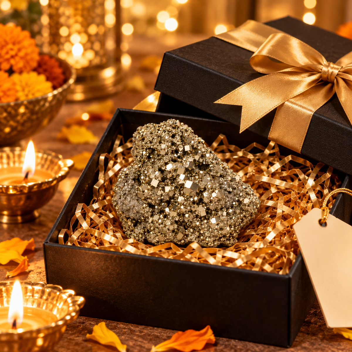 Natural Pyrite Raw Crystal Cluster Stone | Positive Energy Decor & Gift | Lab Certificate