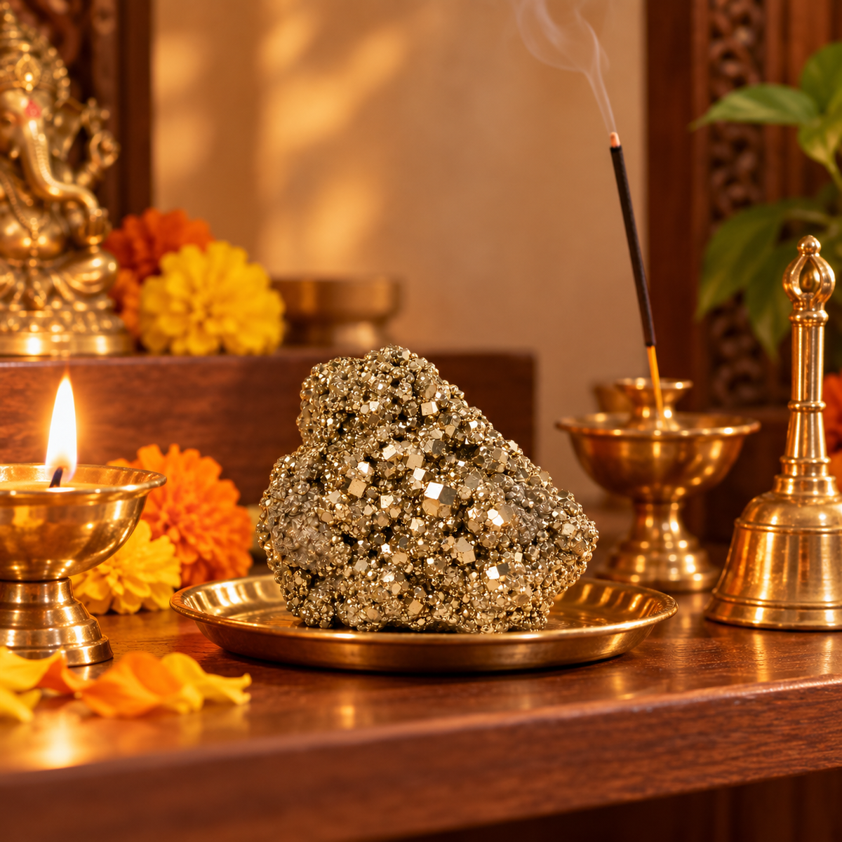 Natural Pyrite Raw Crystal Cluster Stone | Positive Energy Decor & Gift | Lab Certificate