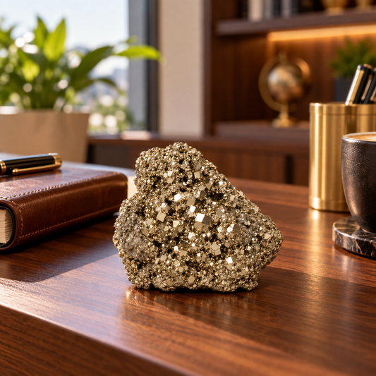 Natural Pyrite Raw Crystal Cluster Stone | Positive Energy Decor & Gift | Lab Certificate