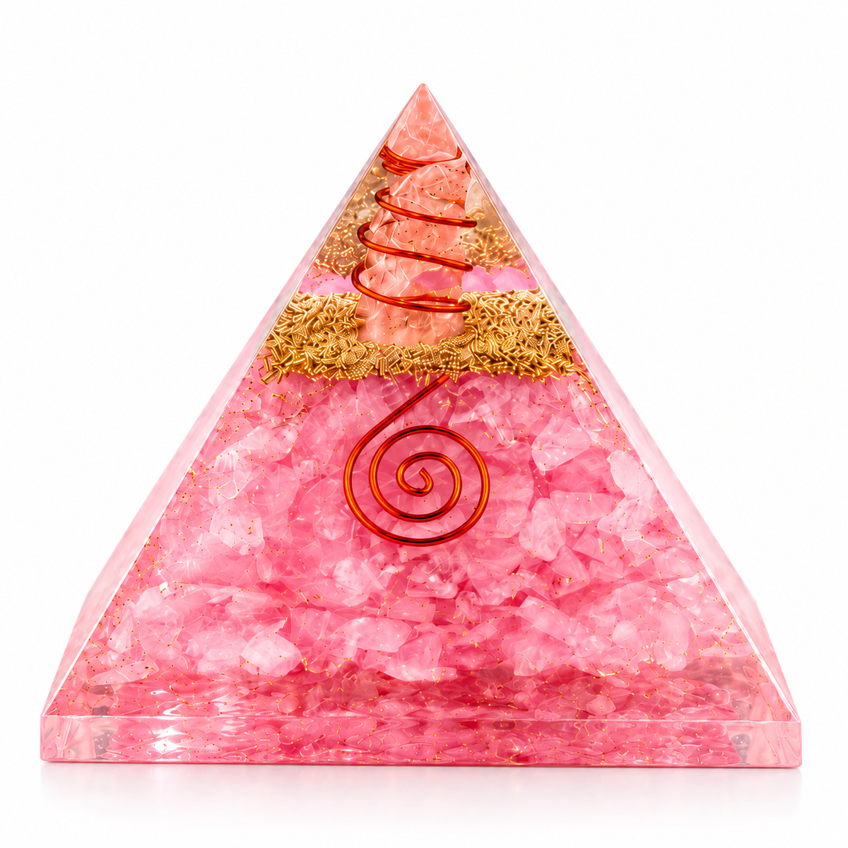 Rose Quartz Love Attraction Orgonite Pyramid | Home Decor & Gift | Lab Certificate