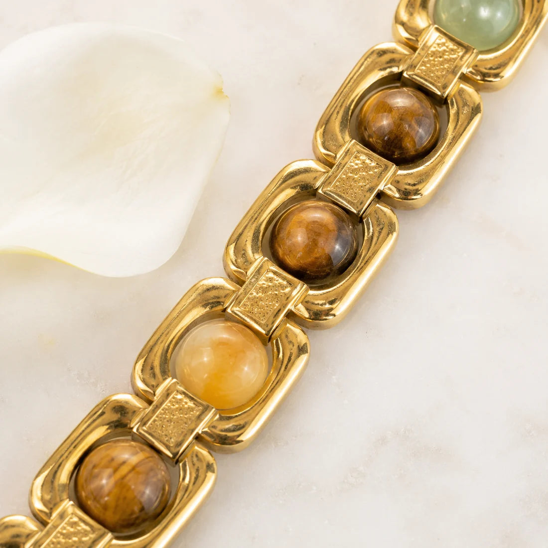 Dhan Yog Metal Bracelet in Antique Gold Finish | Crystal Bracelet for Wealth & Prosperity | Lab Certificate